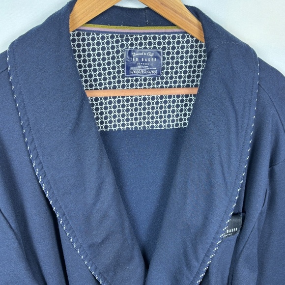 Ted Baker London Men Long Sleeve Shawl Collar Robe Sz L/XL Pockets Belted Lounge - Picture 3 of 13
